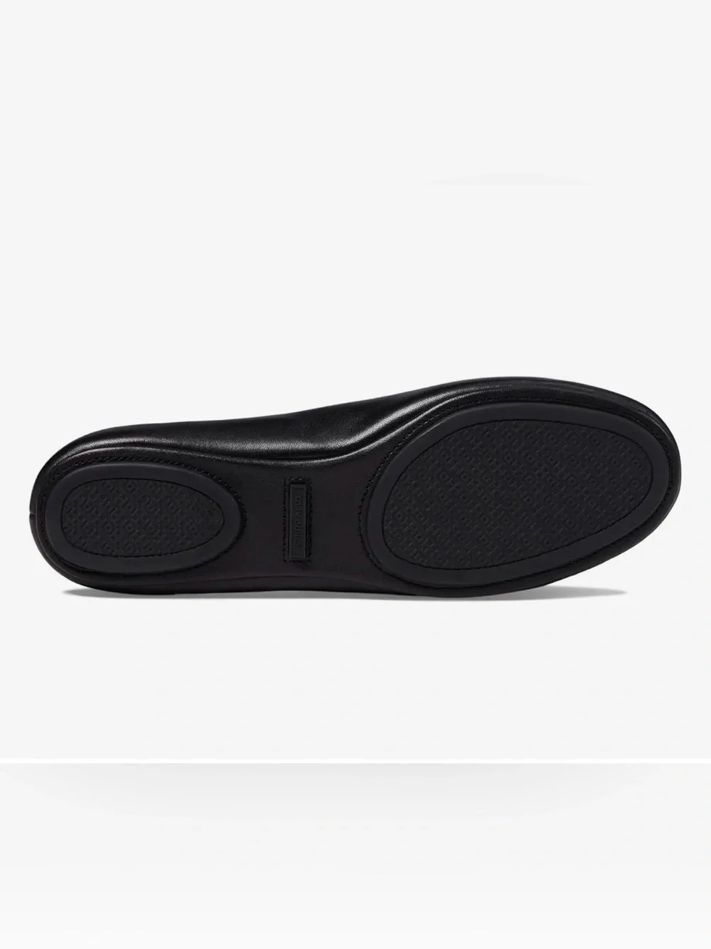 Tory Burch Black Leather Minnie Travel Ballet Flat with Logo Medallion size 8